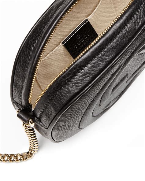 gucci soho leather mini chain bag black